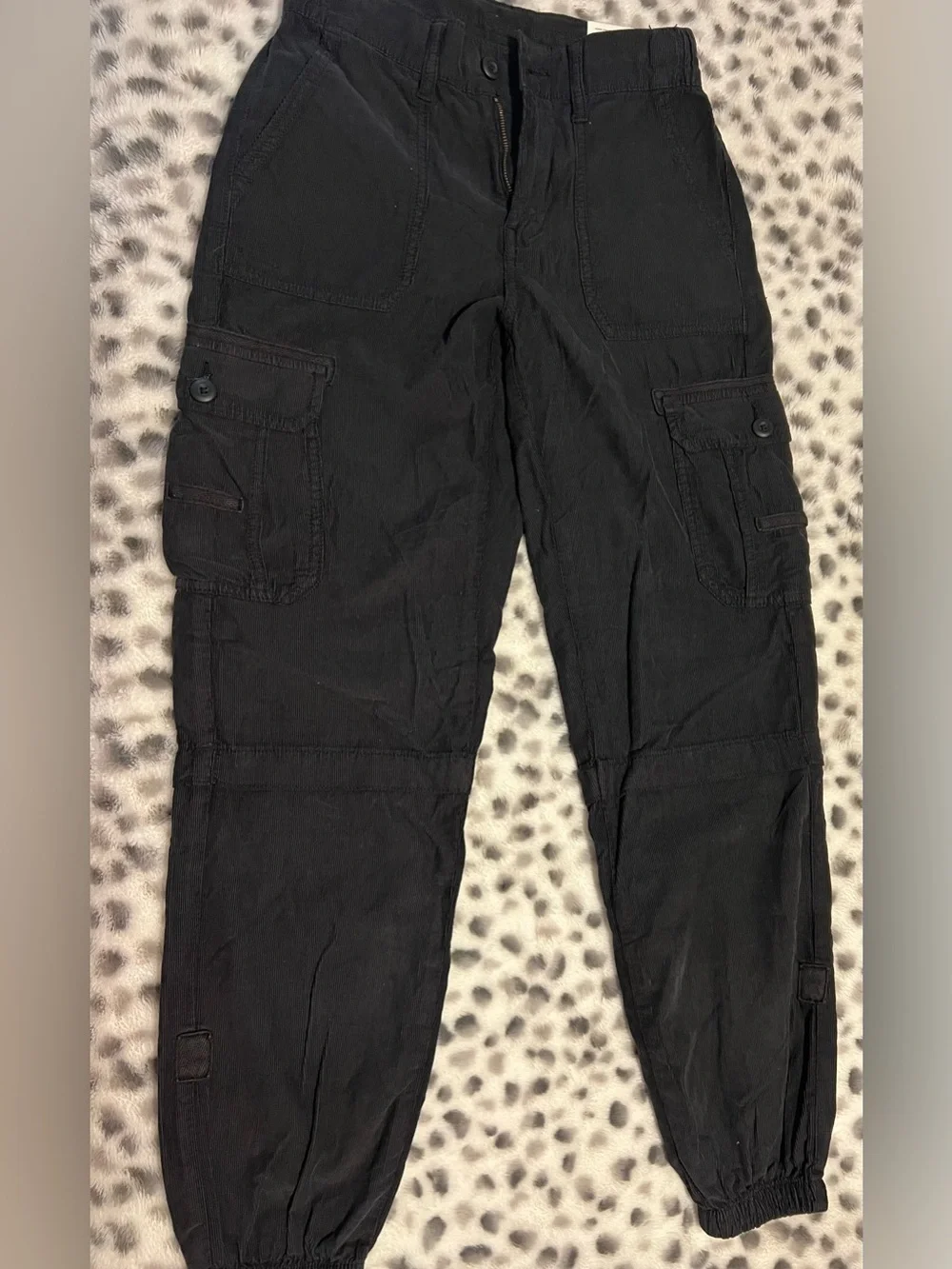 AE Womens Black Cargo Jogger Pants